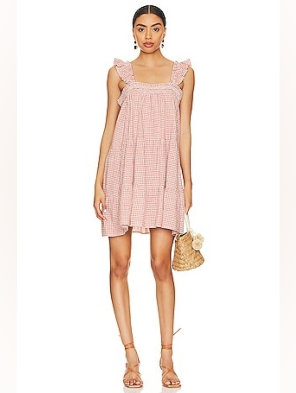 Cleobella Rayan Mini Dress in Rose Gingham